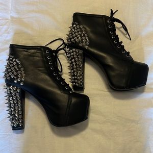 Jeffrey Campbell Spiked Lolita Heel Lace Up Bootie Size 9